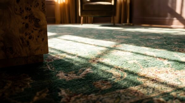Antique large chinese - art deco knotted rug geometric 10 Antique large chinese - art deco knotted rug geometric (sku 23519) - in-room detail