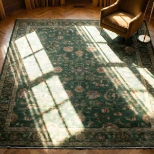 Antique Large Chinese - Art Deco Knotted Rug geometric (SKU 23519) - styled overhead view