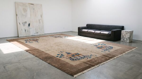 Antique large chinese - art deco chinese knotted rug handcrafted 6 Antique large chinese - art deco chinese knotted rug handcrafted (sku 22523) - room view