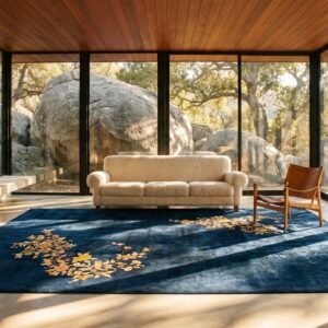 Antique Large Chinese Floral Hand Knotted Pile Rug (SKU 24079) - room view