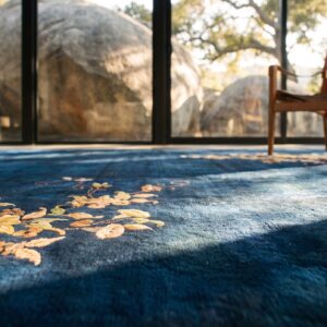Antique Large Chinese Floral Hand Knotted Pile Rug (SKU 24079) - in-room detail