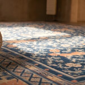 Antique Large Chinese - Ningxia Knotted Rug (SKU 23066) - in-room detail