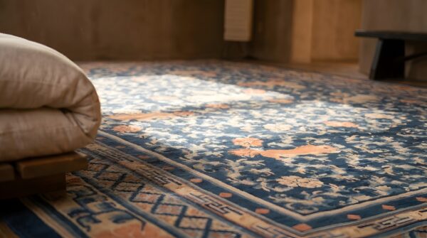 Antique large chinese - ningxia knotted rug 10 Antique large chinese - ningxia knotted rug (sku 23066) - in-room detail