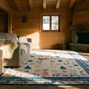 Antique Large Chinese - Ningxia Chinese Allover Floral Knotted Rug (SKU 24948) - room view