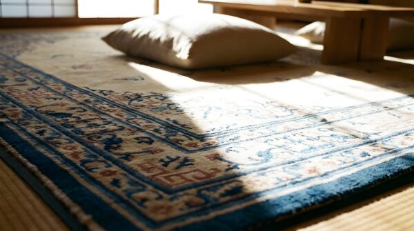 Antique large chinese - peking knotted rug artisanal (sku 25582) - in-room detail