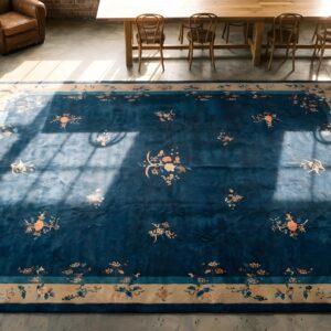 Antique Large Chinese - Peking Chinese Knotted Rug classic (SKU 22740) - styled overhead view