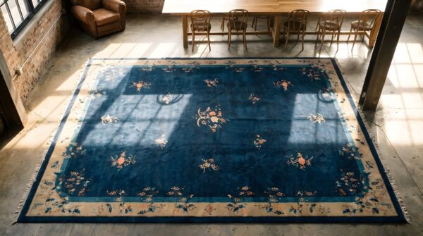 Antique large chinese - peking chinese knotted rug classic 2 Antique large chinese - peking chinese knotted rug classic (sku 22740) - styled overhead view