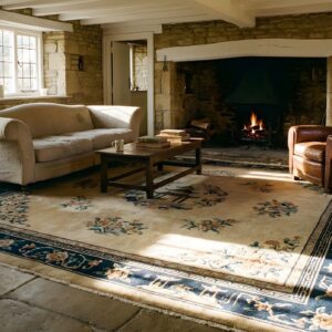 Antique Large Chinese - Peking Chinese Floral, Medallion Rug (SKU 25118) - room view