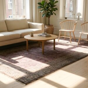 Antique Large Chinese Purple Baotou Knotted Rug (SKU 25584) - room view