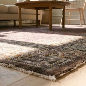 Antique Large Chinese Purple Baotou Knotted Rug (SKU 25584) - in-room detail