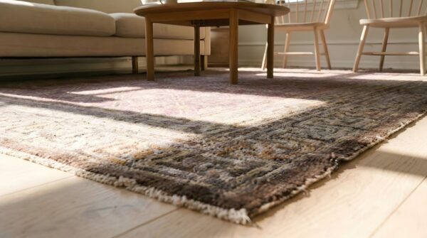 Antique large chinese purple baotou knotted rug 10 Antique large chinese purple baotou knotted rug (sku 25584) - in-room detail