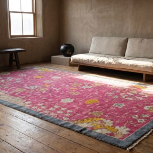 Antique Large Coral Chinese - Art Deco Chinese Knotted Rug (SKU 21128) - room view