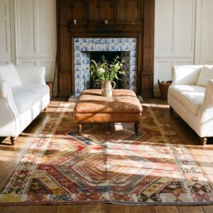 Antique Large Gallery Size Tribal Geometric Flatweave Turkish Kilim Rug (SKU 25124) - room view