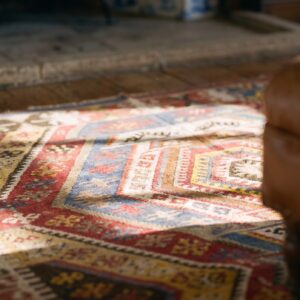 Antique Large Gallery Size Tribal Geometric Flatweave Turkish Kilim Rug (SKU 25124) - in-room detail