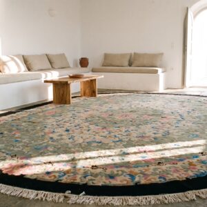 Large Antique Green Floral Chinese Peking Oval Carpet (SKU 22962) - room view
