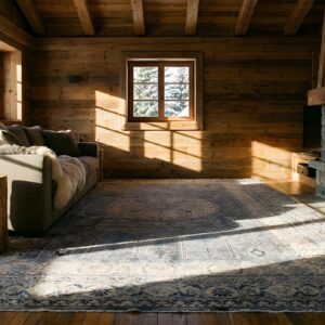 Antique Large Indian Floral Medallion Hand Knotted Pile Rug (SKU 22785) - room view