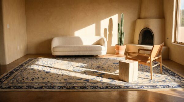 Antique large wool ivory beige cream white hand knotted pile rug 10 Antique large wool ivory beige cream white hand knotted pile rug (sku 24422) - room view