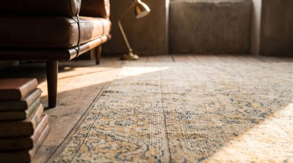 Large antique ivory and light blue color floral persian kerman rug 12 Large antique ivory and light blue color floral persian kerman rug (sku 20204) - in-room detail