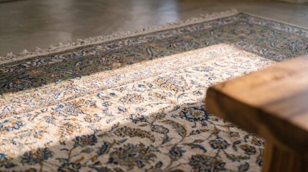 Antique large kashan persian allover floral knotted rug 10 Antique large kashan persian allover floral knotted rug (sku 24224) - in-room detail