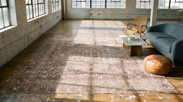 Antique large kerman - lavar persian knotted rug 10 Antique large kerman - lavar persian knotted rug (sku 17729) - room view