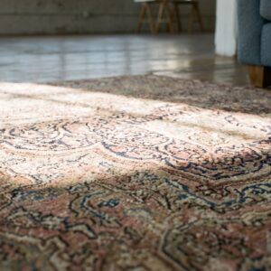 Antique Large Kerman - Lavar Persian Knotted Rug (SKU 17729) - in-room detail