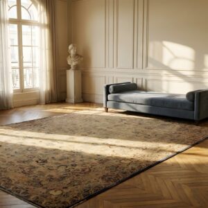 Antique Large Kerman - Lavar Persian Geometric Knotted Rug (SKU 23764) - room view