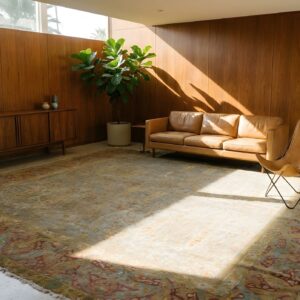 Antique Large Lahore Indian Geometric Knotted Rug (SKU 24950) - room view