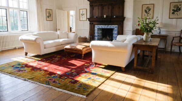 Large long and narrow size antique red chinese art deco rug 7 Large long and narrow size antique red chinese art deco rug (sku 25060) - room view