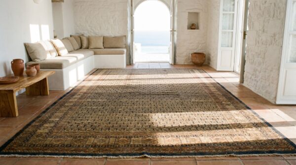 Antique large malayer allover floral hand knotted pile rug 7 Antique large malayer allover floral hand knotted pile rug (sku 18295) - room view