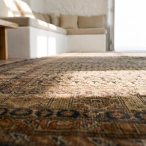 Antique Large Malayer Allover Floral Hand Knotted Pile Rug (SKU 18295) - in-room detail