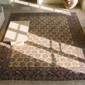 Antique Large Malayer Persian Knotted Rug (SKU 17607) - styled overhead view