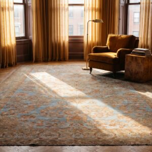 Antique Large Malayer Persian Geometric Knotted Rug (SKU 24248) - room view