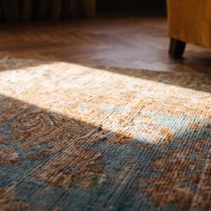 Antique Large Malayer Persian Geometric Knotted Rug (SKU 24248) - in-room detail