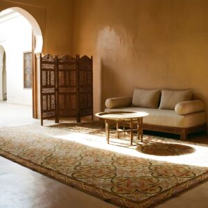 Antique Large Needlepoint English Geometric Flat Weave Rug (SKU 25036) - room view
