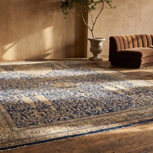 Antique Large Oversized Blue Indian Lahore Big Rug (SKU 21090) - room view