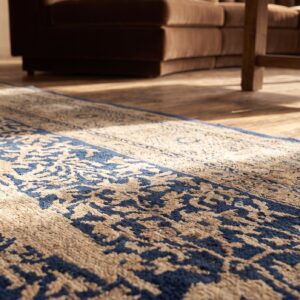 Antique Large Oversized Blue Indian Lahore Big Rug (SKU 21090) - in-room detail