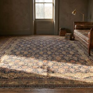 Large Oversized Antique Fine Allover Blue Persian Kerman Carpet (SKU 18371) - room view