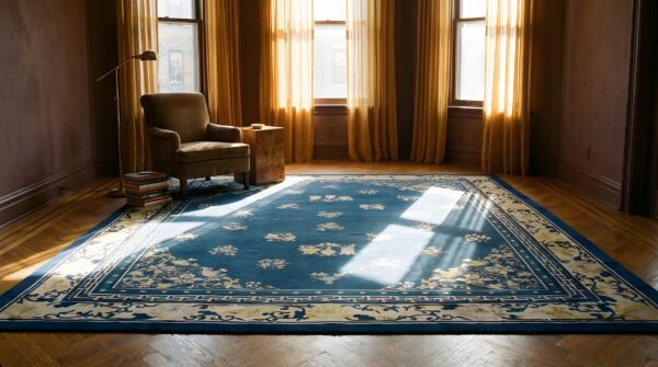 Antique large peking chinese allover floral knotted rug 18 Antique large peking chinese allover floral knotted rug (sku 24756) - room view