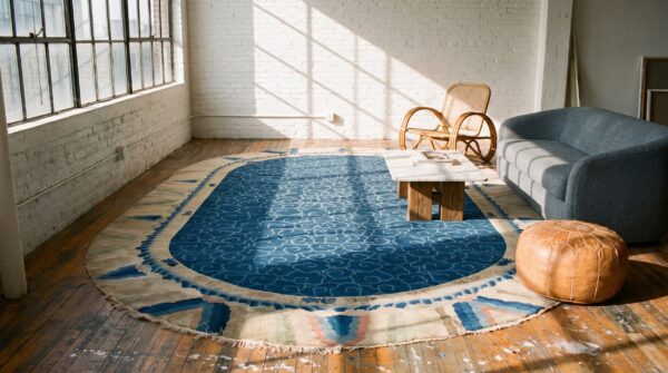 Antique large peking chinese allover knotted oval rug (sku 22932) - room view