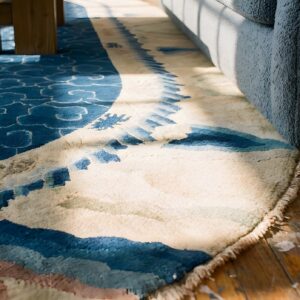 Antique Large Peking Chinese Allover Knotted Oval Rug (SKU 22932) - in-room detail