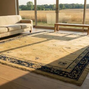 Antique Large Peking Chinese Floral Knotted Rug (SKU 24288) - room view