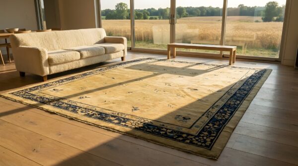 Antique large peking chinese floral knotted rug 11 Antique large peking chinese floral knotted rug (sku 24288) - room view