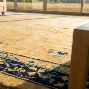 Antique Large Peking Chinese Floral Knotted Rug (SKU 24288) - in-room detail