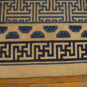 Antique Large Peking Chinese Geometric Knotted Dragon Rug (SKU 24851) - room view