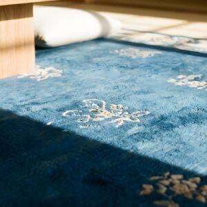 Antique Large Peking Chinese Medallion Knotted Rug (SKU 23748) - in-room detail