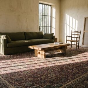 Antique Large Wool Purple Hand Knotted Pile Rug (SKU 19679) - room view
