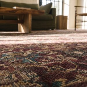 Antique Large Wool Purple Hand Knotted Pile Rug (SKU 19679) - in-room detail