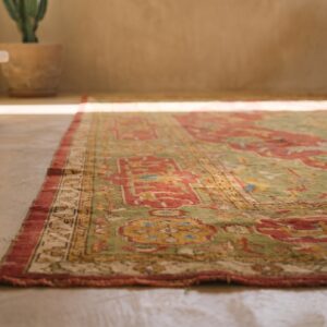 Large Room Size Antique Animal Design Red Turkish Oushak Rug (SKU 19792) - in-room detail