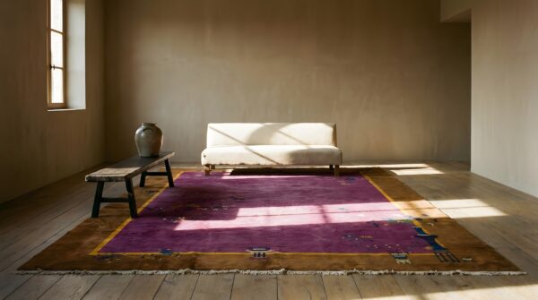 Large room size purple antique chinese art deco carpet 6 Large room size purple antique chinese art deco carpet (sku 23514) - room view