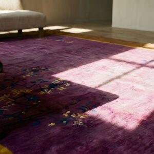 Large Room Size Purple Antique Chinese Art Deco carpet (SKU 23514) - in-room detail